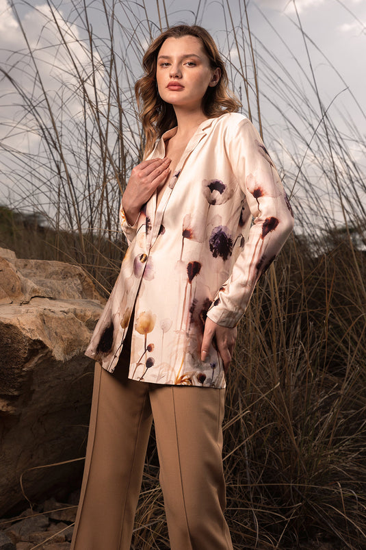 Serene Garden Long Blazer