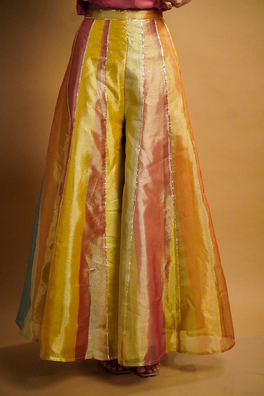 Solea Tissue Palazzo with Corset and Dupatta