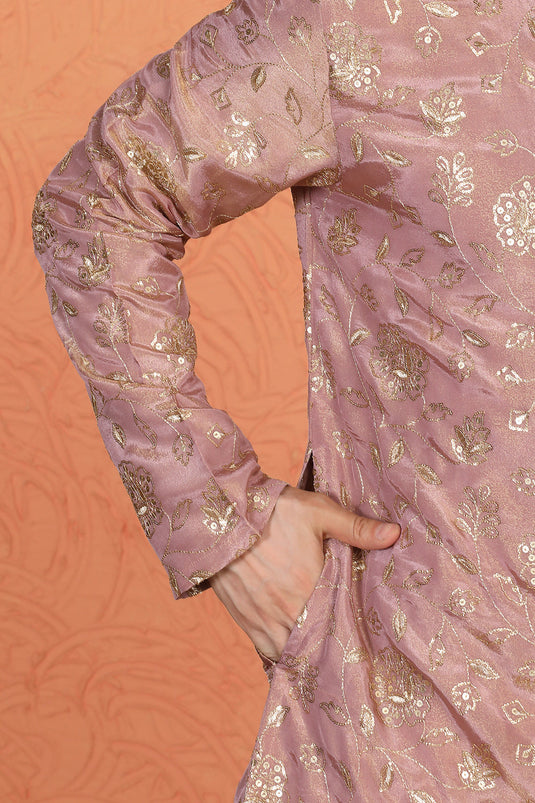 Son Zar Embroidered Kurta with Back Elastic Pants And Dupatta