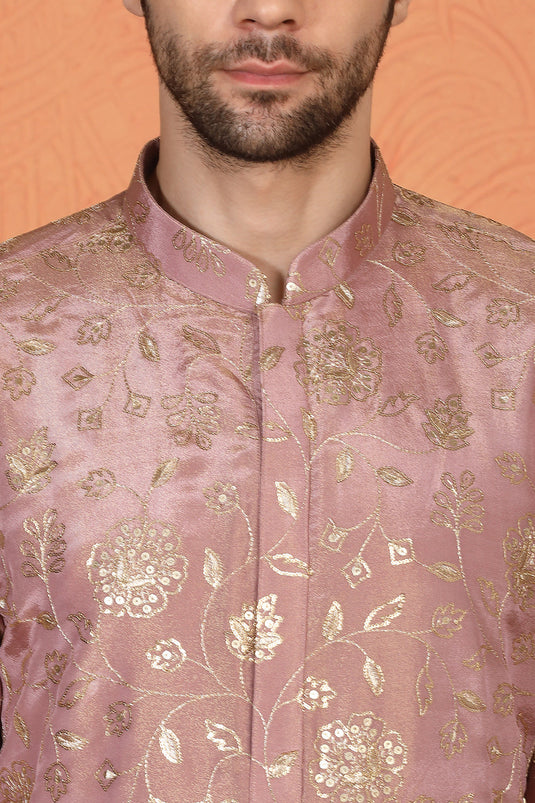 Son Zar Embroidered Kurta with Back Elastic Pants And Dupatta