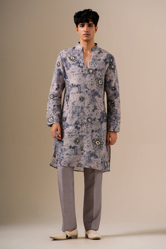 Stone Blue Garden Kurta Set