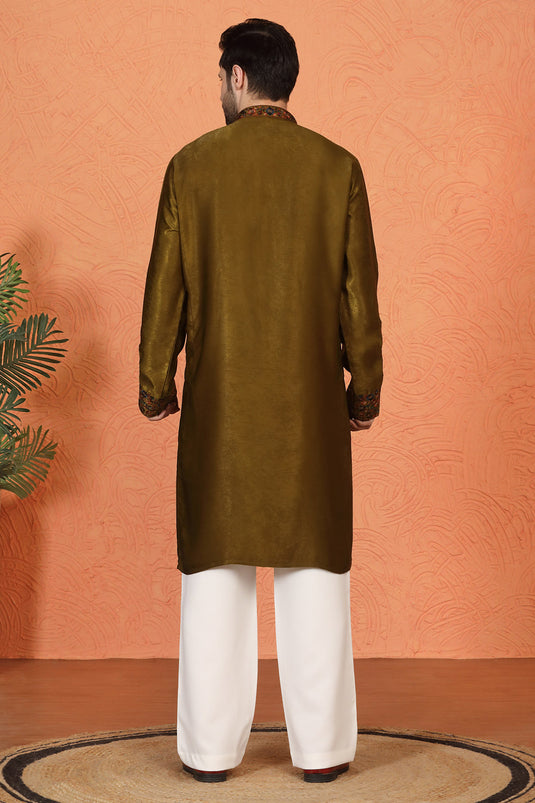 Swarna Utsav All Over Embroidered Kurta with Back Elastic Pants