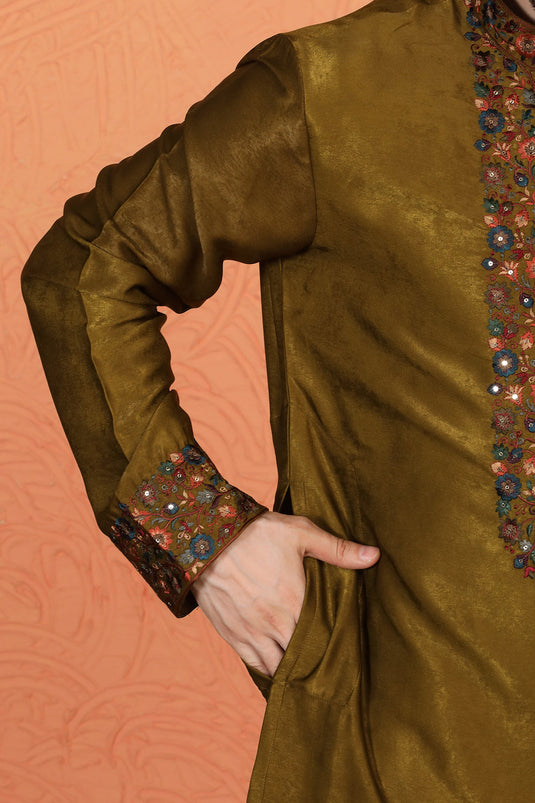 Swarna Utsav All Over Embroidered Kurta with Back Elastic Pants