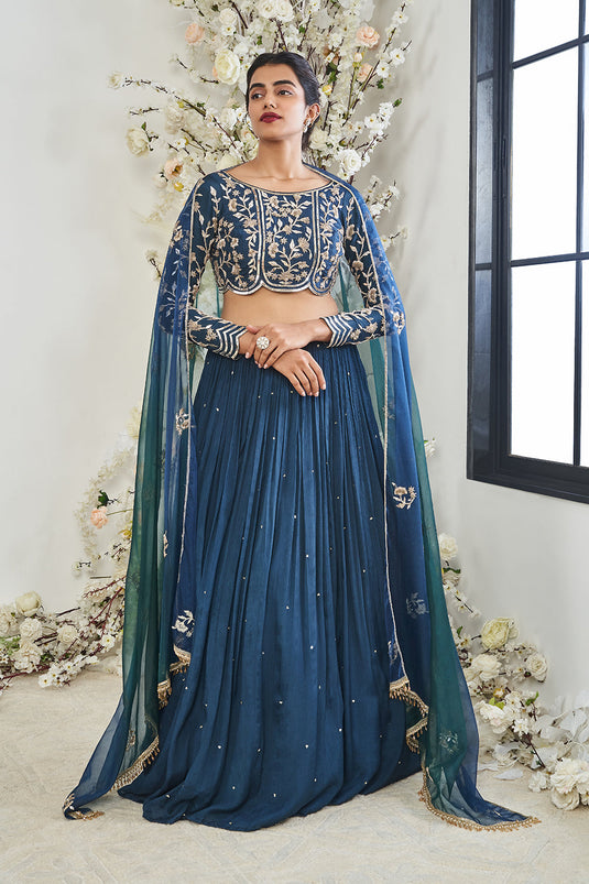 Teal Blue Lehenga