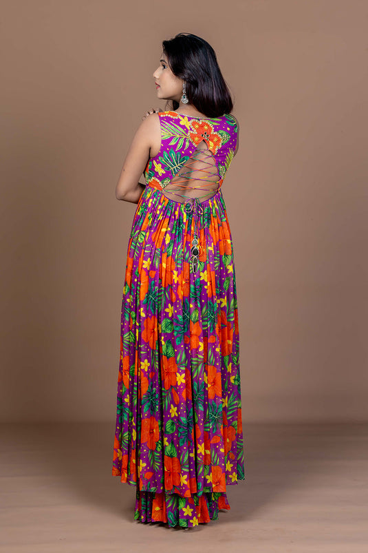 Tropical Dori Anarkali–Sharara Set