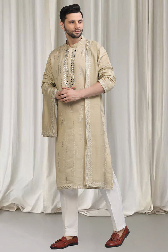 Tyohaar Mirror Embroidered Detail Kurta Set With Dupatta And Pants