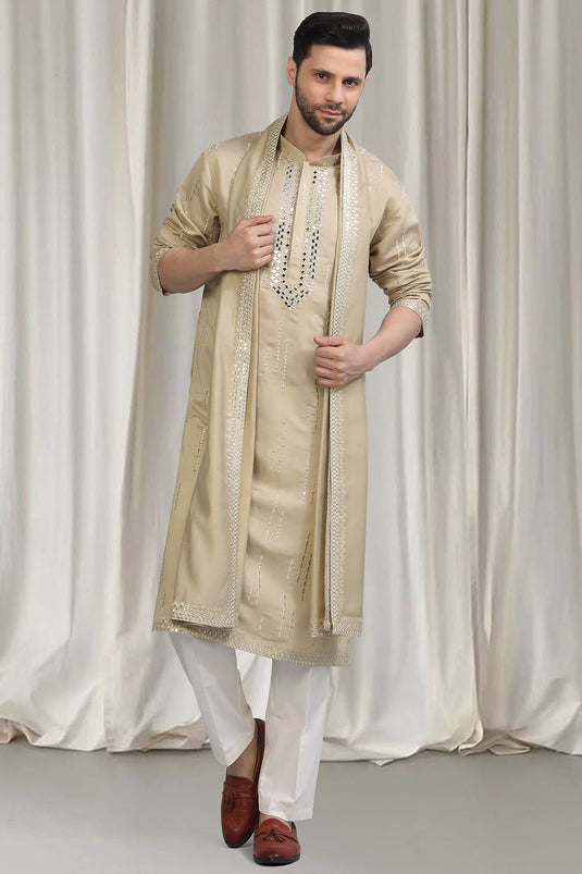 Tyohaar Mirror Embroidered Detail Kurta Set With Dupatta And Pants