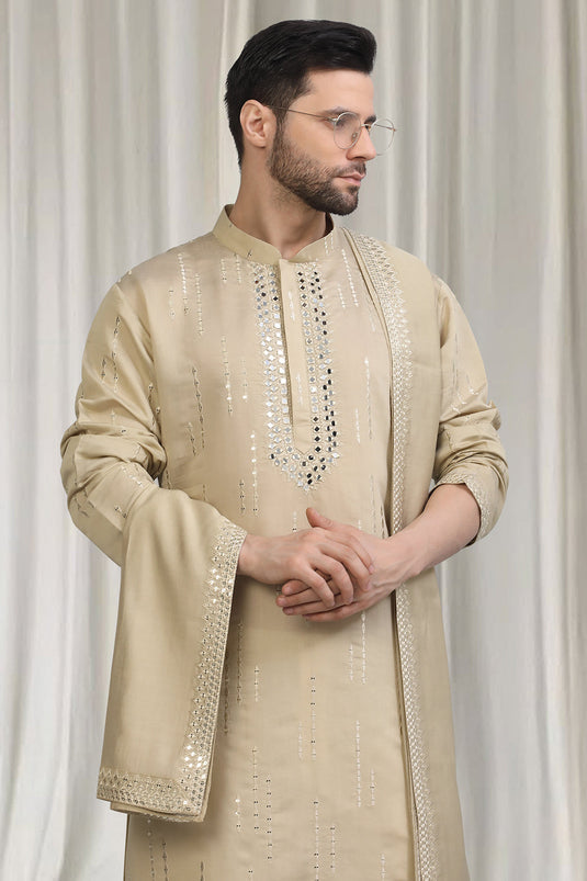Tyohaar Mirror Embroidered Detail Kurta Set With Dupatta And Pants
