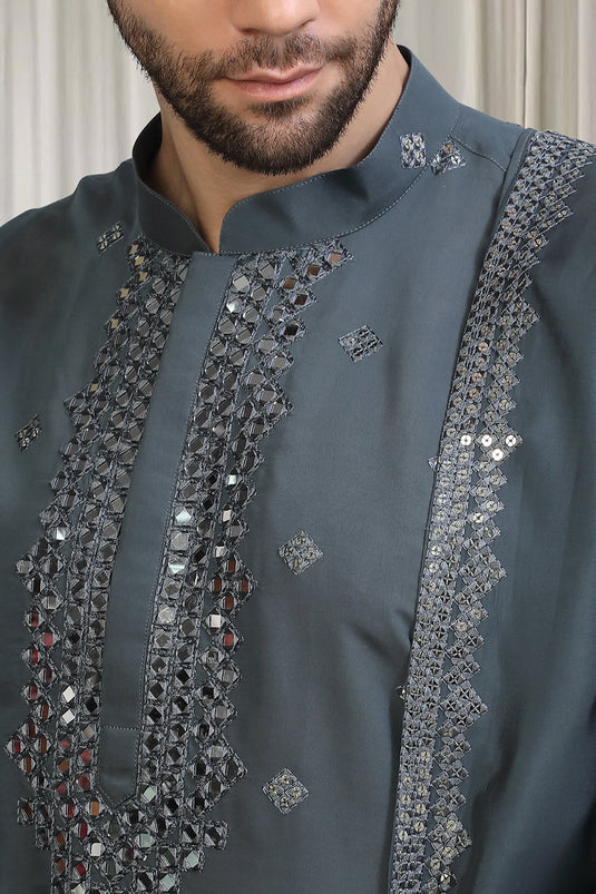 Tyohaar Mirror Embroidered Detail Kurta Set With Dupatta And Pants