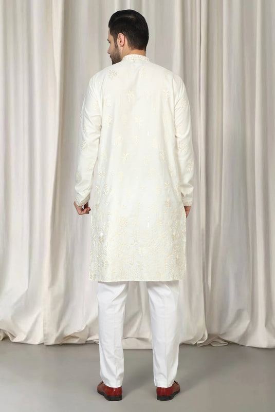 Upwan Embroidered Kurta Back Elastic Pants