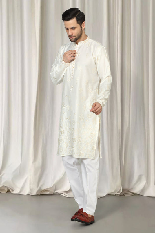 Upwan Embroidered Kurta Back Elastic Pants