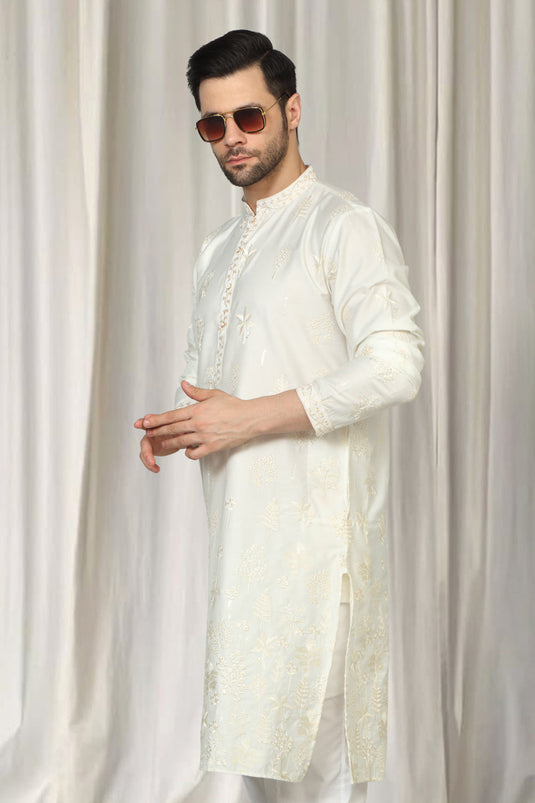 Upwan Embroidered Kurta Back Elastic Pants