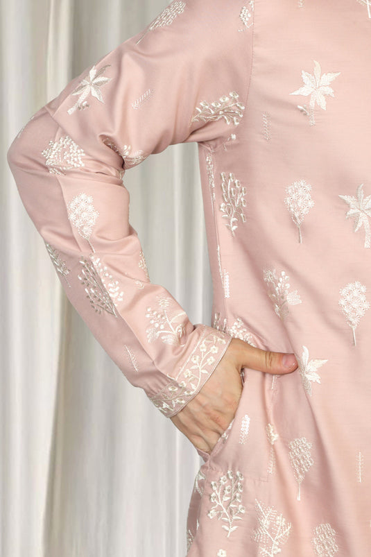 Upwan Embroidered Kurta Back Elastic Pants