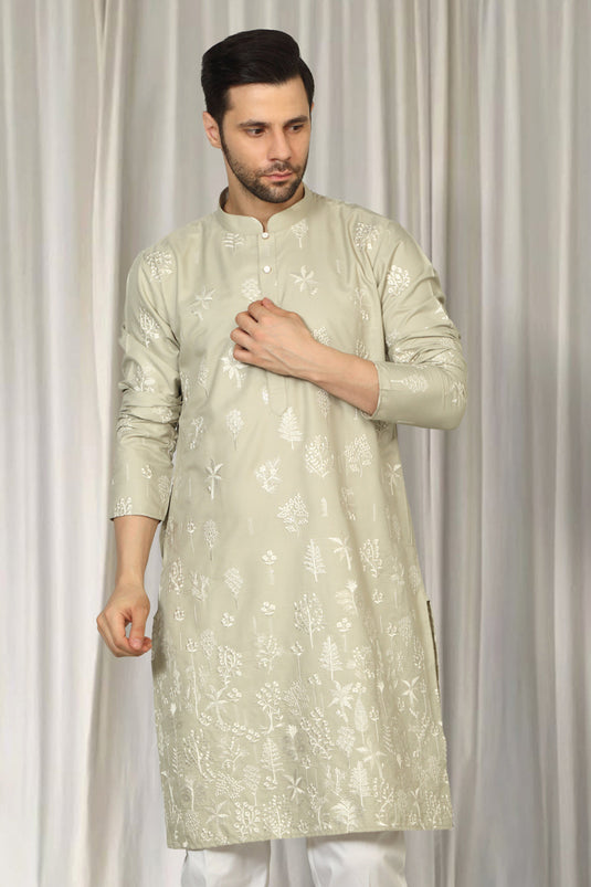 Upwan Embroidered Kurta Back Elastic Pants