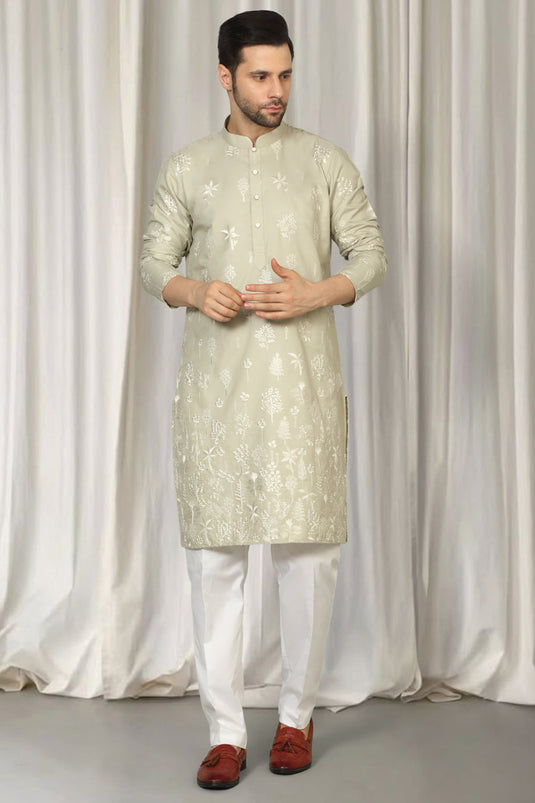 Upwan Embroidered Kurta Back Elastic Pants