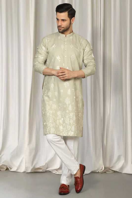 Upwan Embroidered Kurta Back Elastic Pants