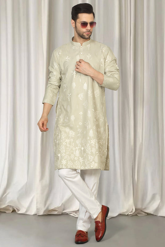 Upwan Embroidered Kurta Back Elastic Pants