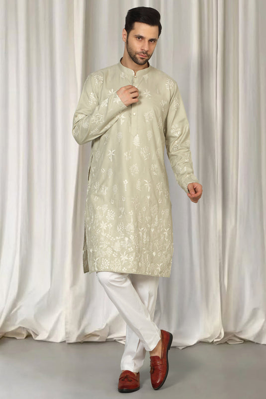 Upwan Embroidered Kurta Back Elastic Pants
