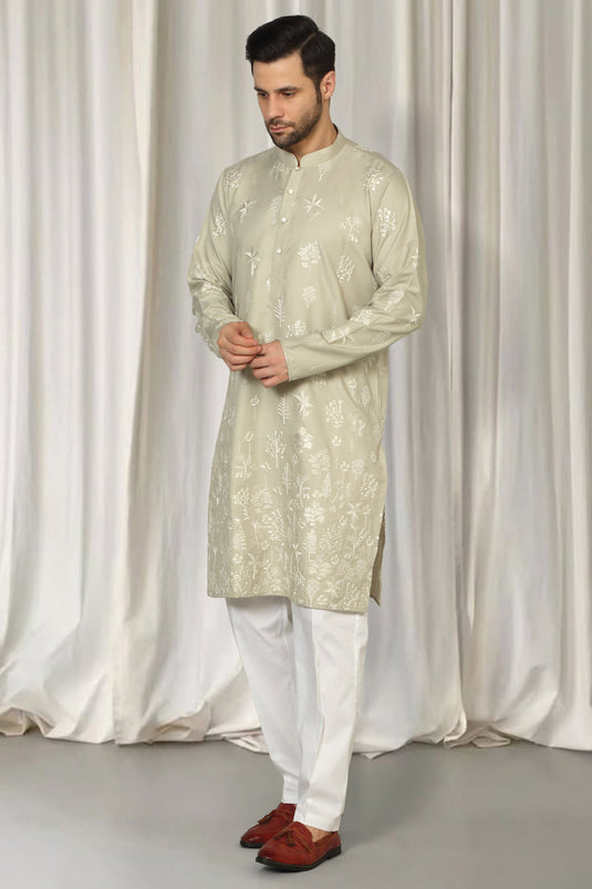 Upwan Embroidered Kurta Back Elastic Pants