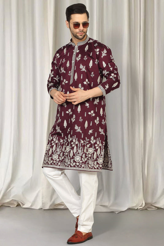Upwan Embroidered Kurta Back Elastic Pants