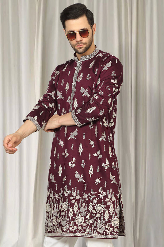 Upwan Embroidered Kurta Back Elastic Pants
