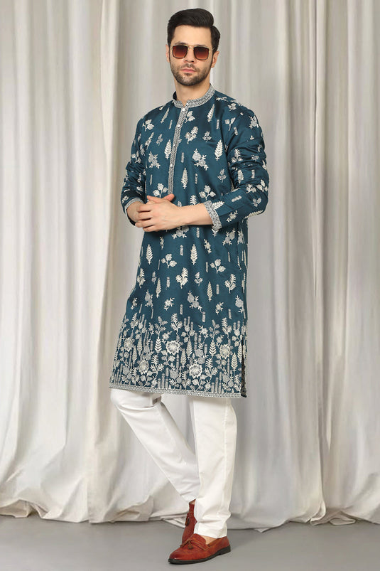 Upwan Embroidered Kurta Back Elastic Pants