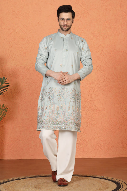 Upwan Utsav Embroidered Kurta with Loose Fit Parallel Pants