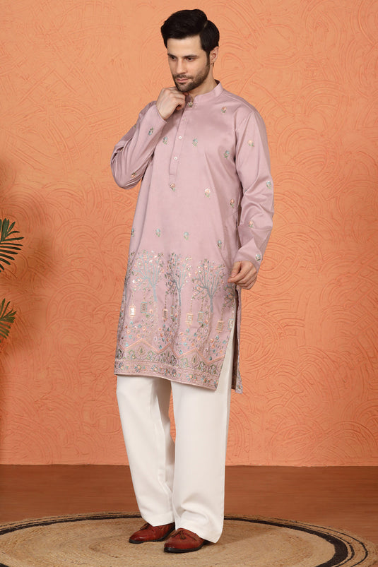 Upwan Utsav Embroidered Kurta with Loose Fit Parallel Pants