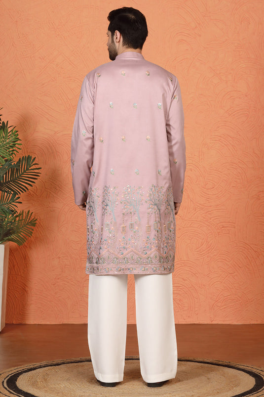 Upwan Utsav Embroidered Kurta with Loose Fit Parallel Pants