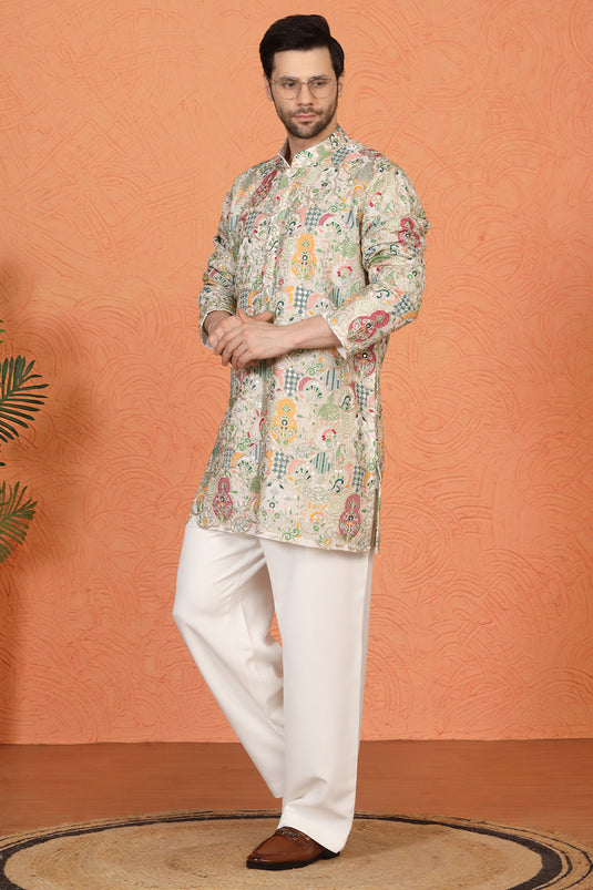 Utsav Embroidered Kurta with Loose Fit Back Elastic Parallel Pants