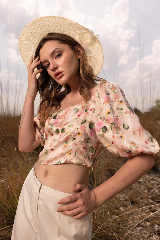 Whispering Pastels Crop Top