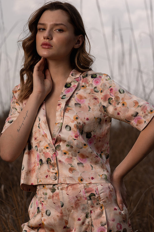 Whispering Pastels Short Blazer And Shorts Co-Ord