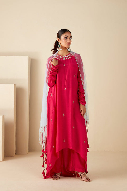Pink  A-Line Suit Set