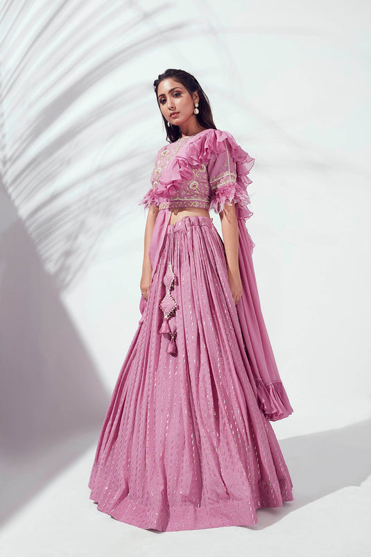 Lilac Flared Lehenga Set