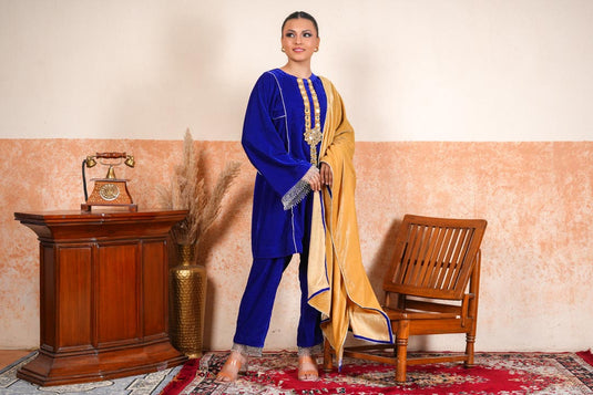 Makhmal Kalidaar with Embroidered Jacket