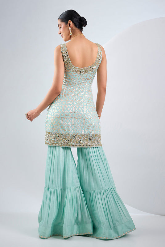 Sky blue kurta set