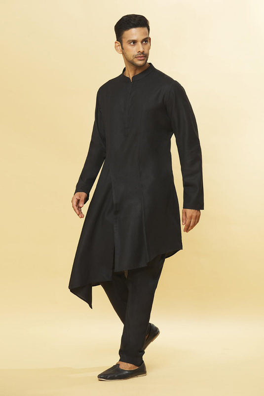 Tatvam Neel Cotton Solid Kurta & Pyjama Set