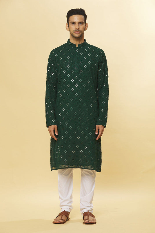Mirror Embroidered Kurta & Pyjama Set