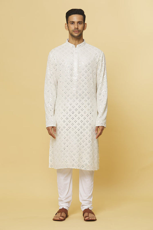 Mirror Embroidered Kurta & Pyjama Set