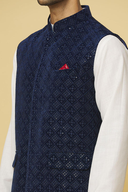 Nawab Embroidered Nehru Jacket