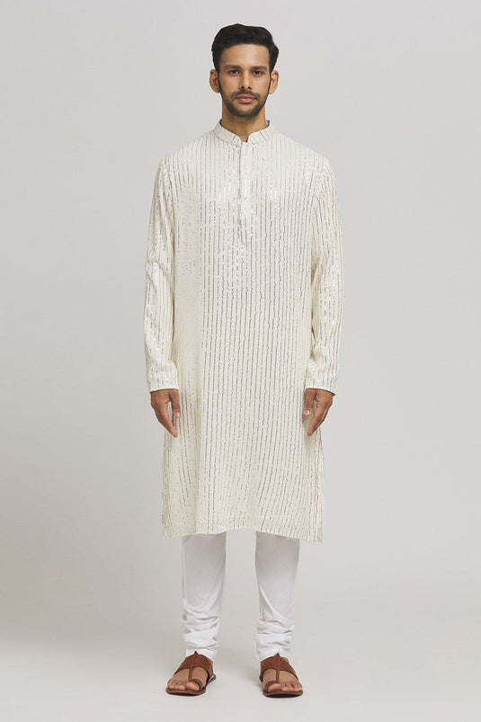 Chaandi Embroidered Cotton Kurta & Churidar Set