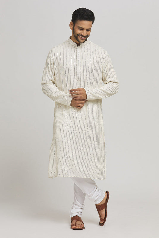 Chaandi Embroidered Cotton Kurta & Churidar Set