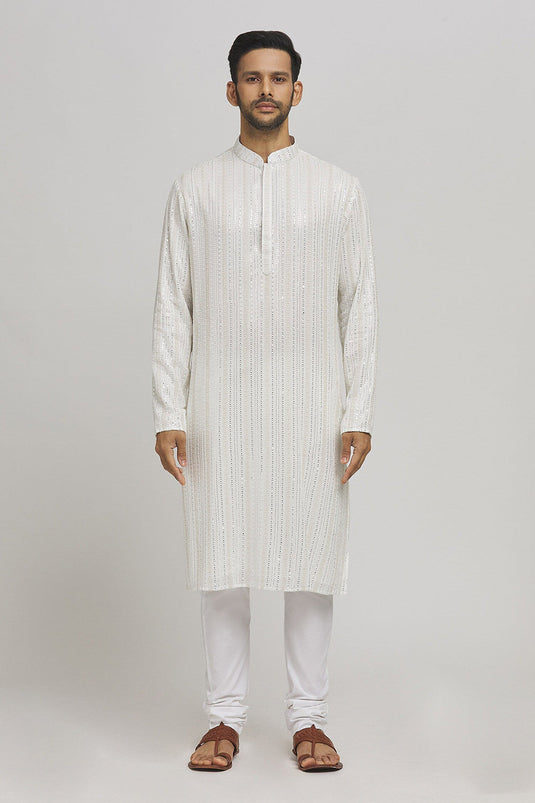 Riwaya Embroidered Cotton Kurta & Churidar Set