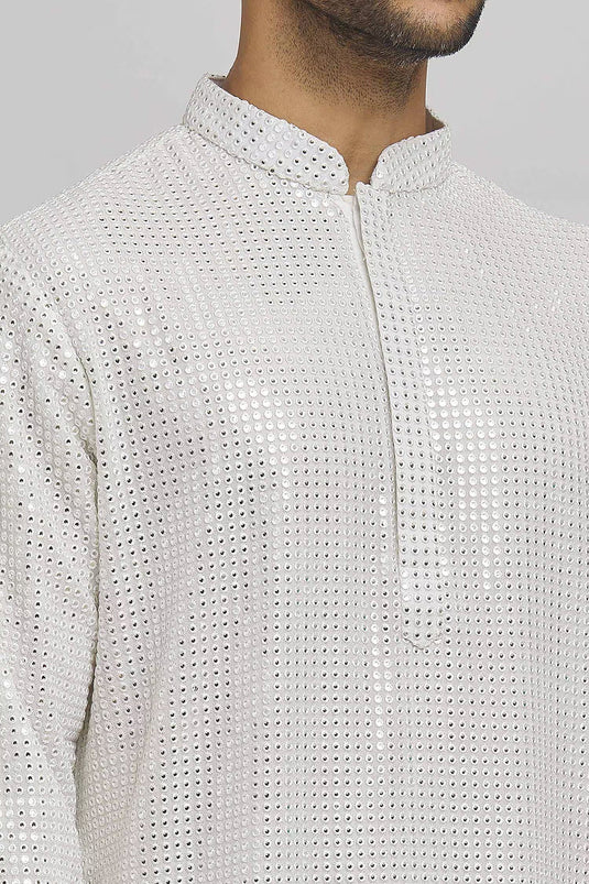 Kaanchkaari Embroidered Cotton Kurta & Churidar Set