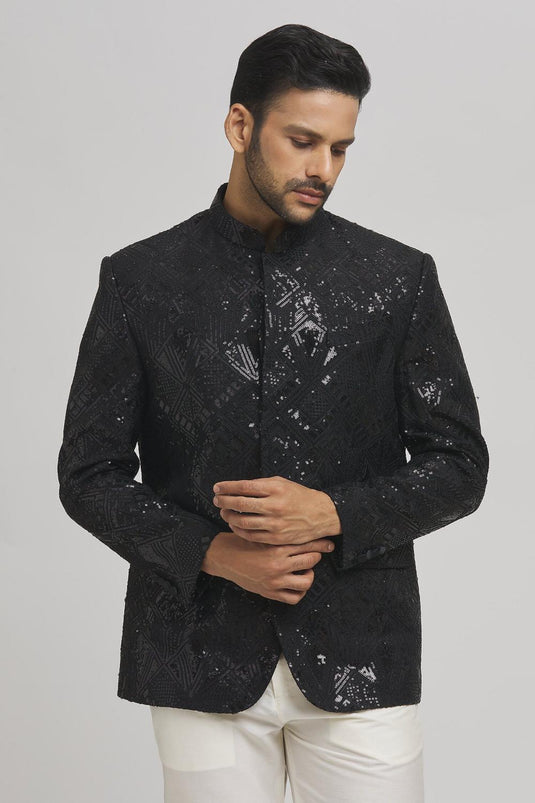 Isha Full Sleeve Embroidered Bandhgala