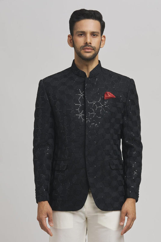 Shahi Full Sleeve Embroidered Bandhgala
