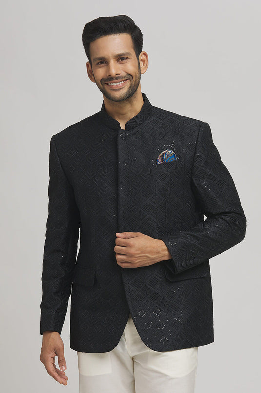 Jahaan Full Sleeve Sequin Work Bandhgala