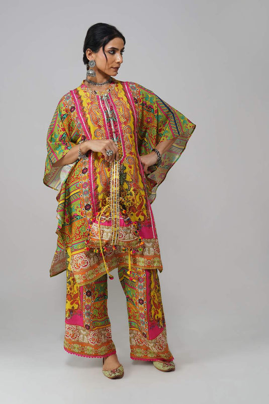 Multicolor printed cotton muslin co-ord set