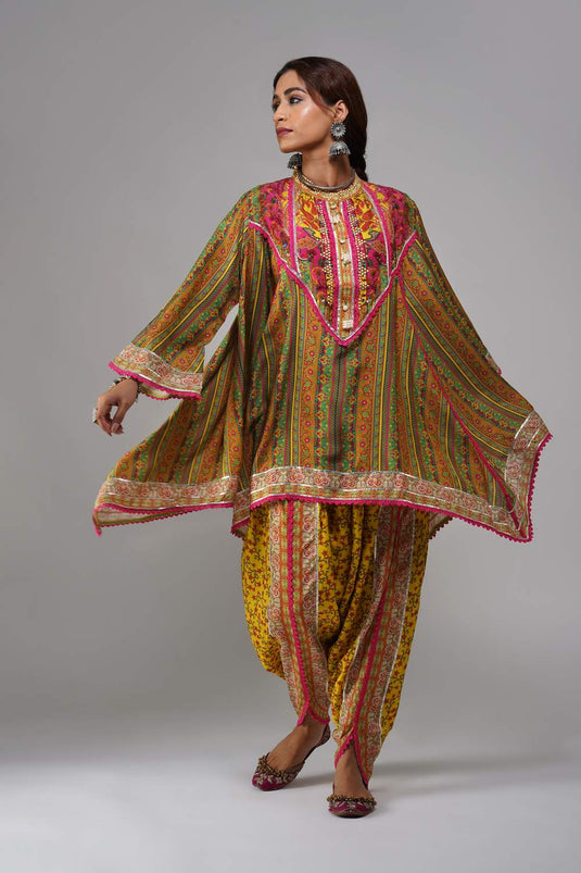 Gulmohar Bloom Ensemble in Cotton Muslin