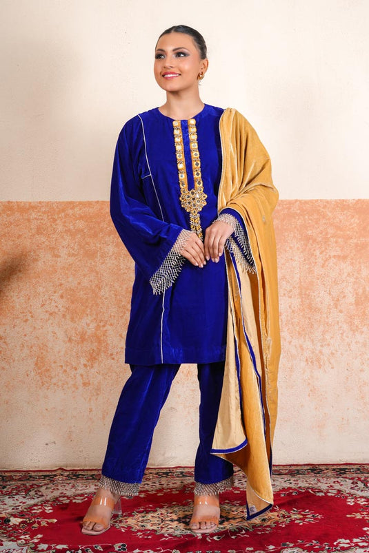 Makhmal Kalidaar with Embroidered Jacket
